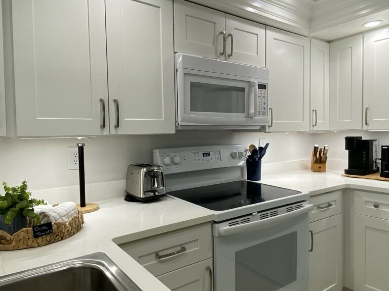 Remodeled kitchen with new and modern ammenities.